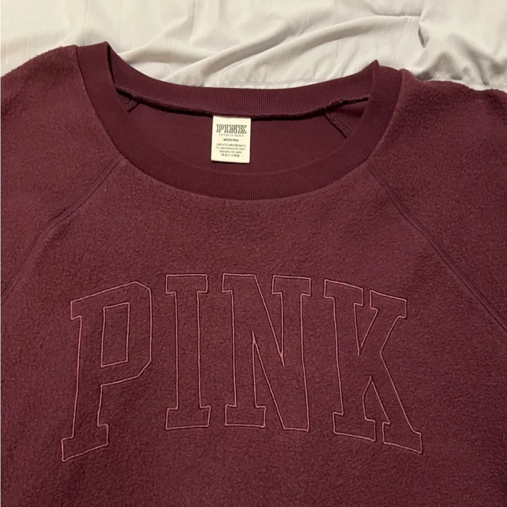 Victoria's Secret PINK Women's Maroon Crew Neck Sweater - Picture 3 of 3